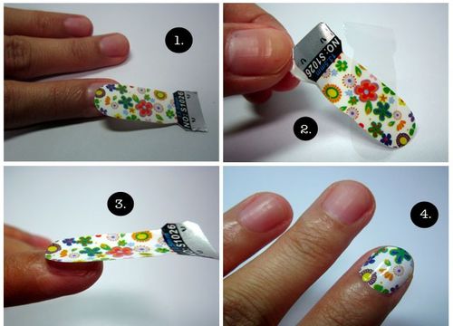 Как правильно клеить наклейки на ногти?