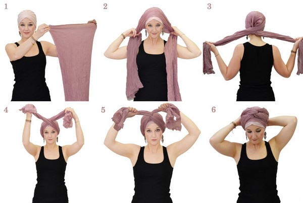 Как обернуть полотенце вокруг головы