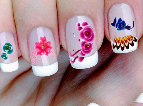 Дизайн маникюра ногтей с рисунками цветов